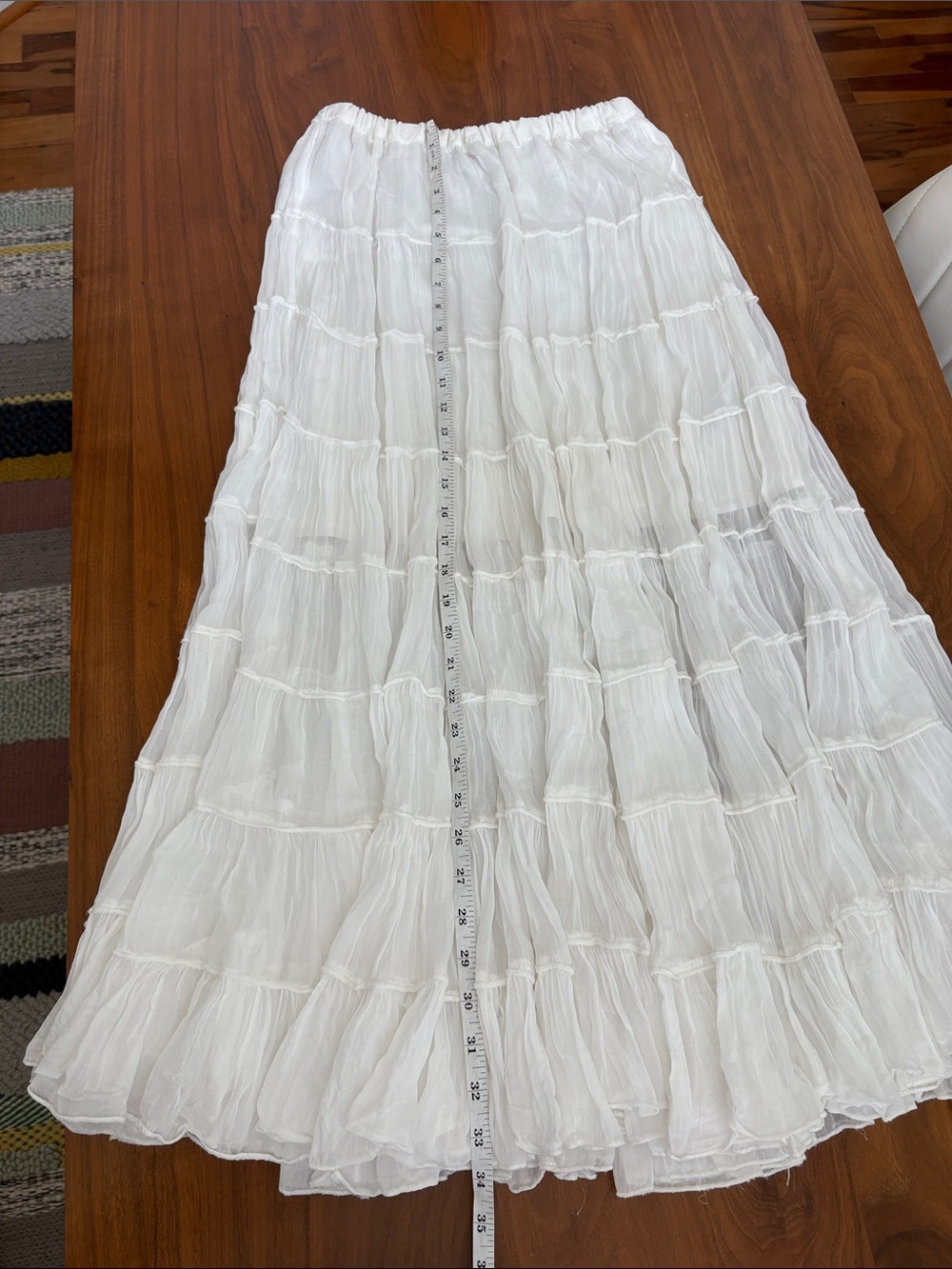 All Saints Eva Tiered Maxi Skirt Chalk White Size US 0 - Picture 12 of 13